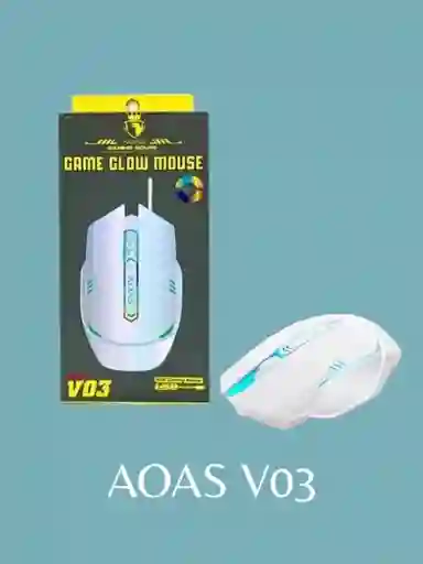 Mouse Aoas Gamer Ergonomico Alambrico Rgb Modelo V03 Color Blanco