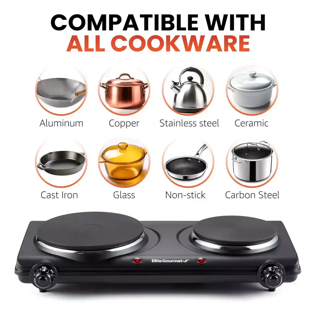 Estufa Eléctrica Portátil Cocina Dos Puestos 1700 W Bgs102b