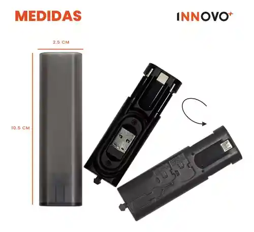 Kit Data Para Viajes Adaptador Carga Celulares Universal Usb Multiconector Cable 60w