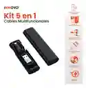 Kit Data Para Viajes Adaptador Carga Celulares Universal Usb Multiconector Cable 60w