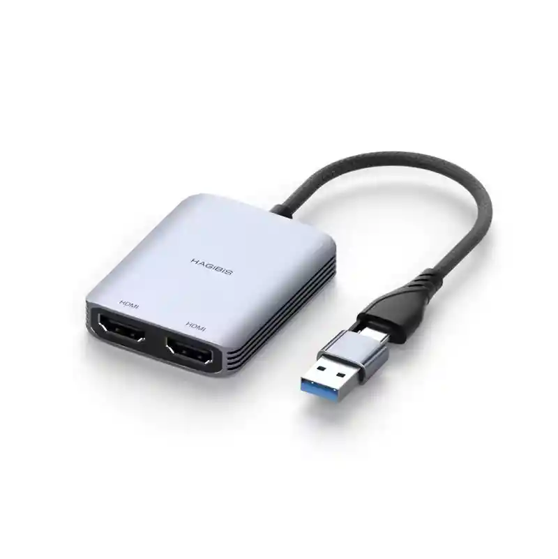 Adaptador Hagibis Usb 3,0 O Usb C A Hdmi Dual 1080p 60hz
