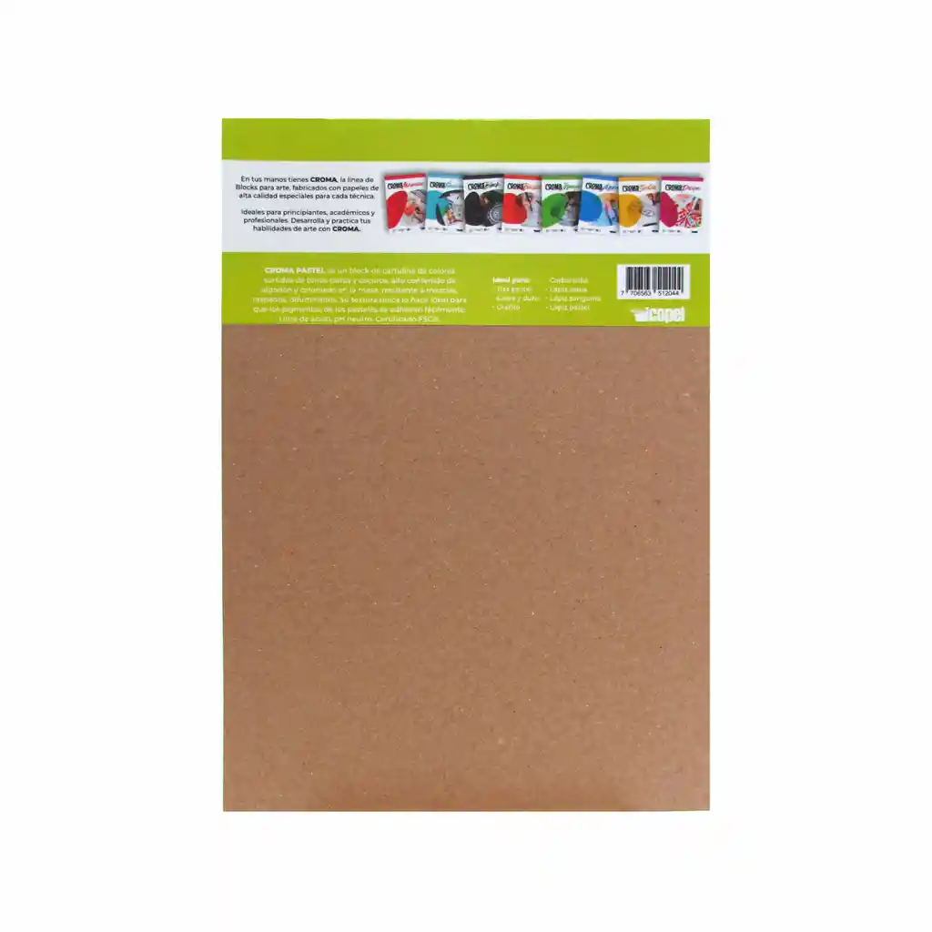 Block Croma Pastel 160 G A4 - 15 Hojas