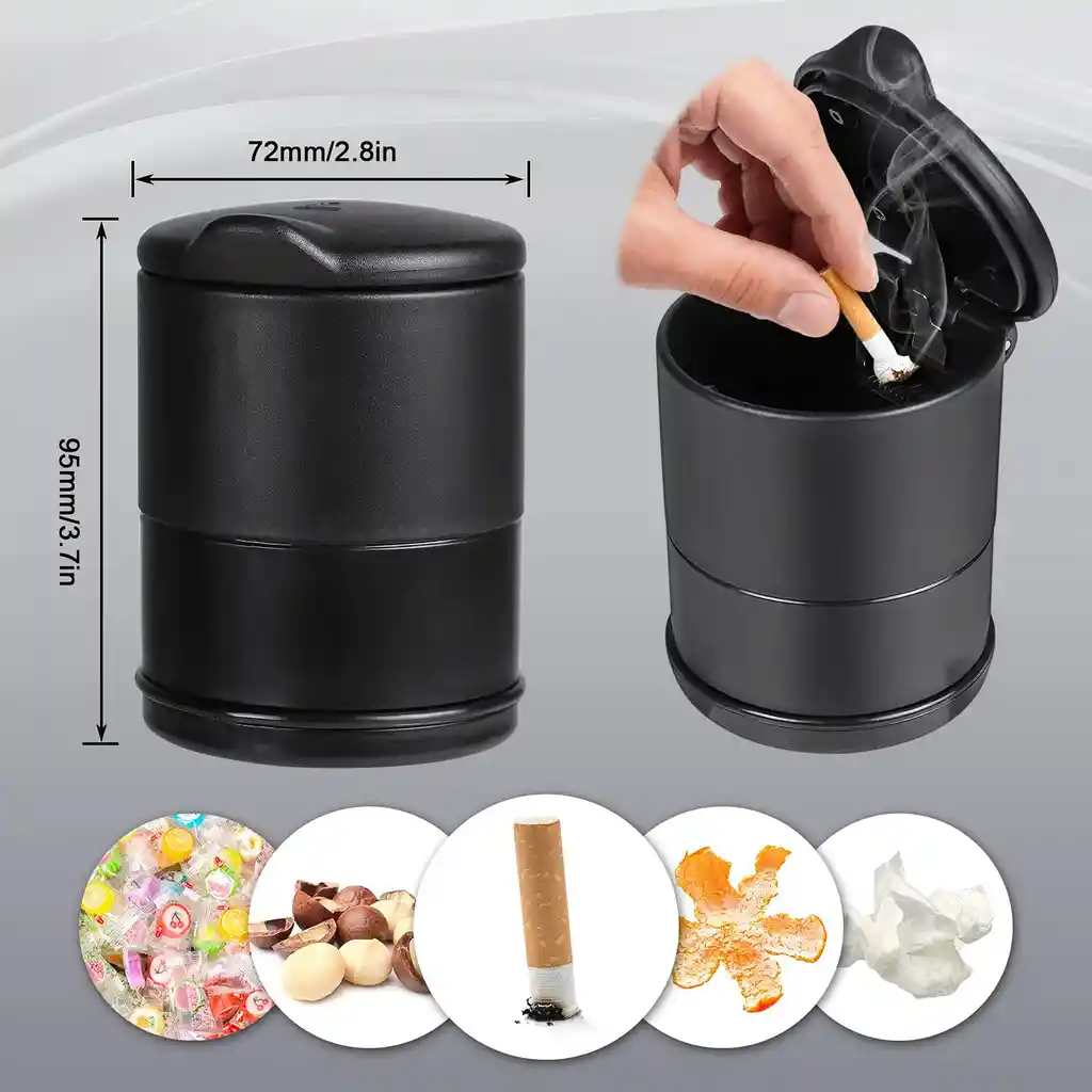 Cenicero Carro Portatil Mini Caneca Basura Con Tapa Anti Humo Plastico Fiesta Balcon
