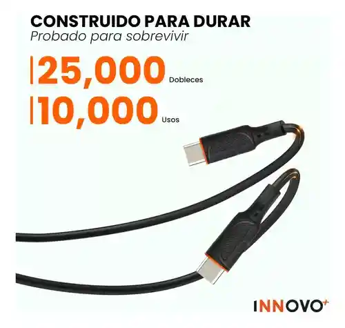 Cable Carga Rápida Datos Usb-c A Usb-c 3 Metros Calidad Premium Innovo