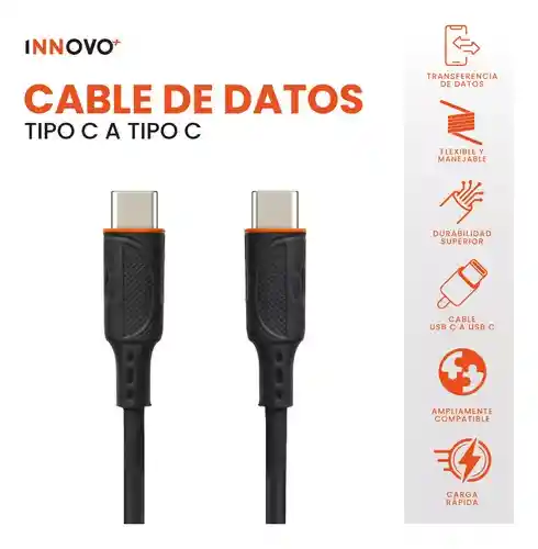 Cable Carga Rápida Datos Usb-c A Usb-c 3 Metros Calidad Premium Innovo