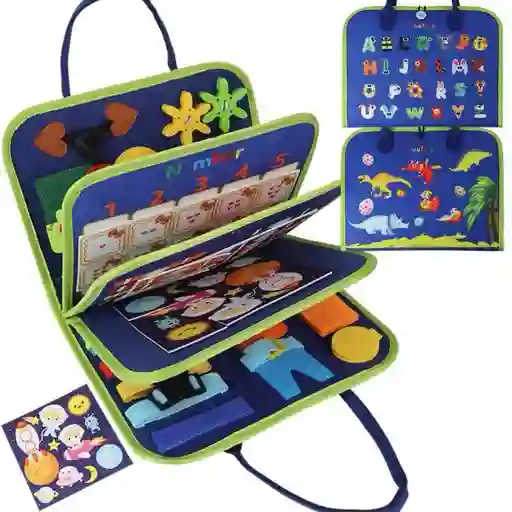 Libro De Actividades Sensoriales Busy Book Montessori Azul