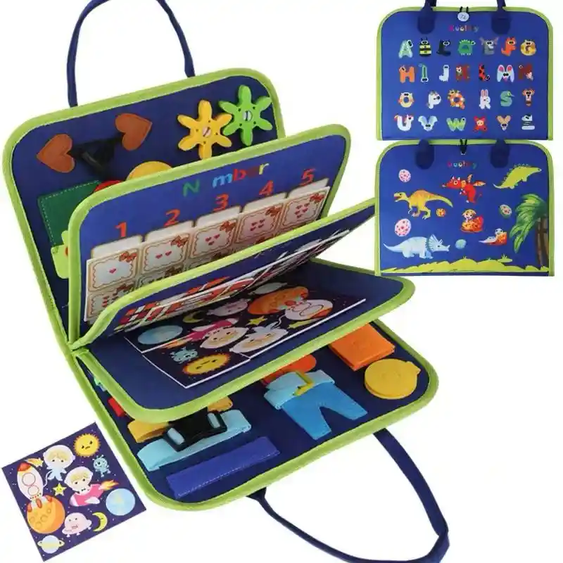 Libro De Actividades Sensoriales Busy Book Montessori Azul