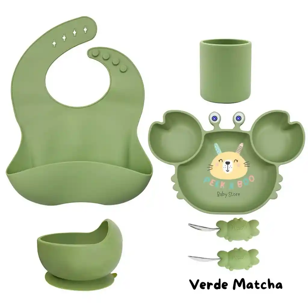 Set De Alimentación Complementaria Cangrejo Verde Menta