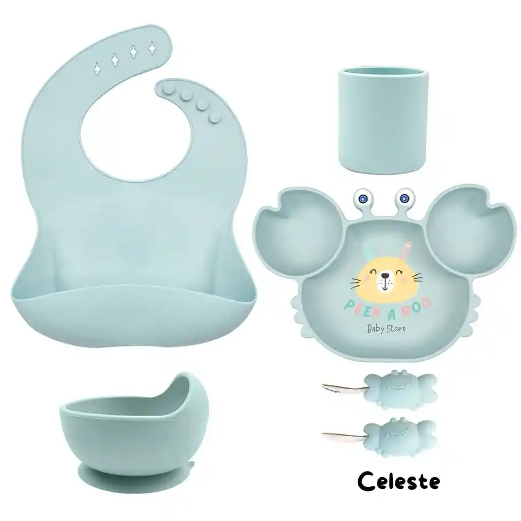 Set De Alimentación Complementaria Cangrejo Celeste