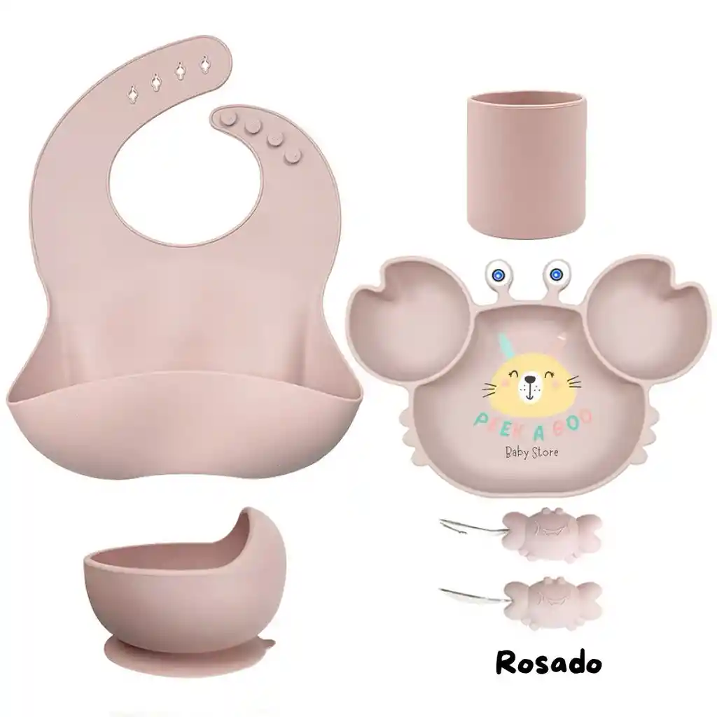 Set De Alimentación Complementaria Cangrejo Rosado