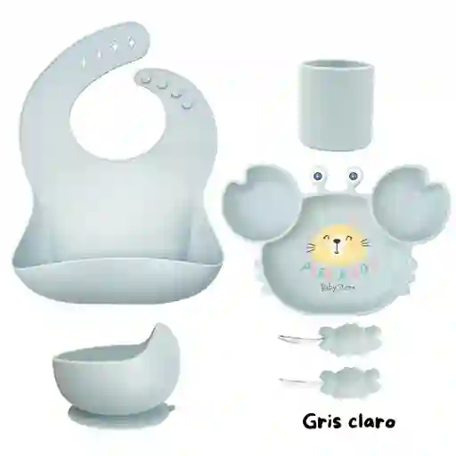 Set De Alimentación Complementaria Cangrejo Gris Claro