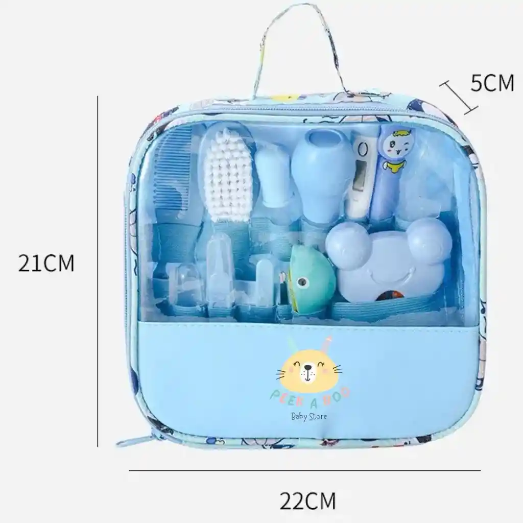 Kit De Aseo + Limadora De Uñas Para Bebé Recién Nacido Completo Nuevo Azul