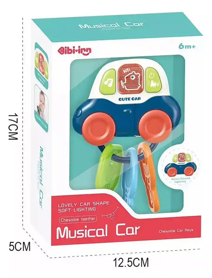 Juguete Sensorial, Sonajero Carro Llavero Con Luces Y Sonido