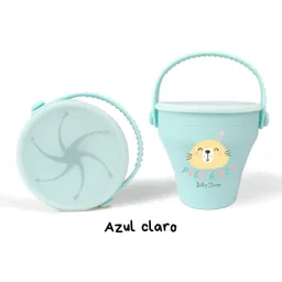 Porta Snack Portable De Fruta Y Comida Sellado Azul Claro