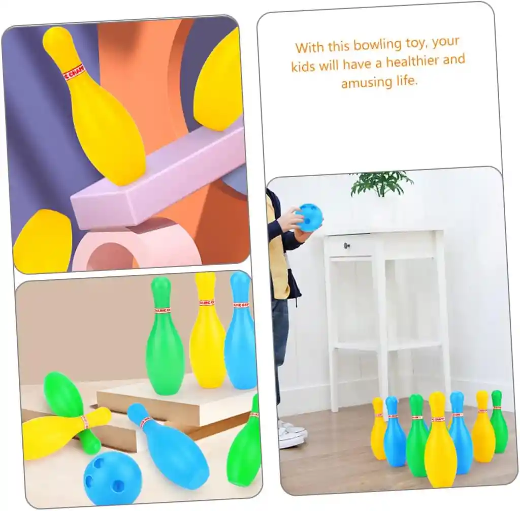 Juego De Bolos Para Niños Plástico De Alta Resistencia