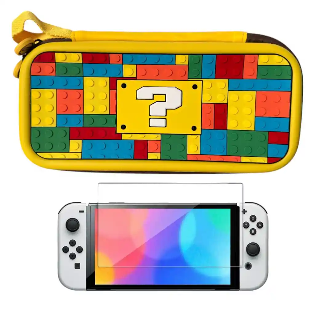 Estuche Edicion Signo ? + Vidrio Para Nintendo Switch Oled