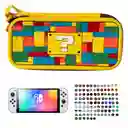 Estuche Edicion Signo ? + Vidrio + 2 Grips Para Nintendo Switch Oled