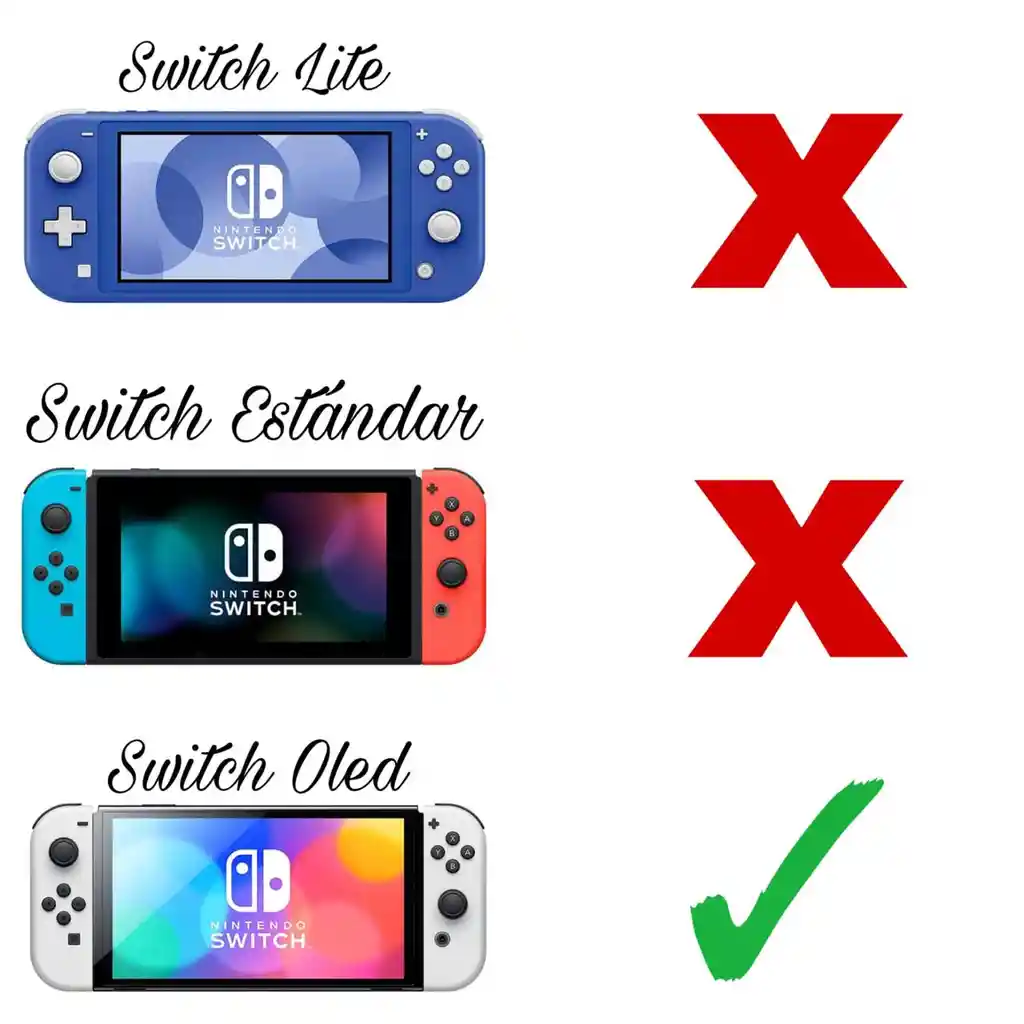 Estuche Edicion Signo ? + Vidrio + 2 Grips Para Nintendo Switch Oled