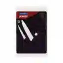 Tabla Y Cuchillos Tramontina Negro Plata 4 Pz Acero