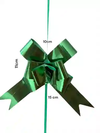 Moño Lazo Para Regalos Verde Metalizado