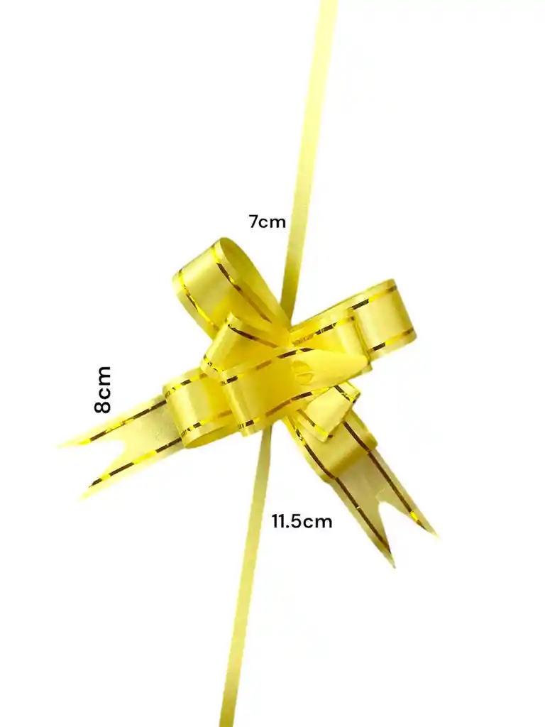 Moño Lazo Para Regalos Pequeño Amarillo