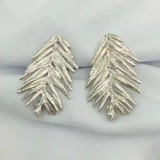 Aretes Hojas De Pino En Plata