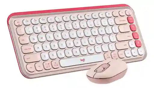 Kit Teclado Y Mouse Logitech Pop Icon, Español, Rosado
