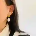 Aretes Dorados Con Nácar Natural