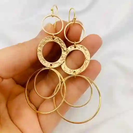 Aretes Argollas Doradas Largos