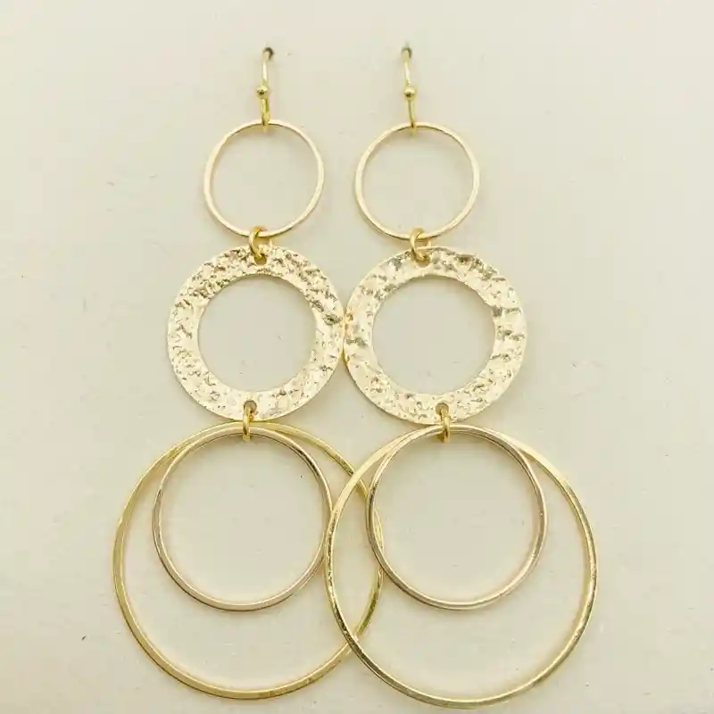 Aretes Argollas Doradas Largos