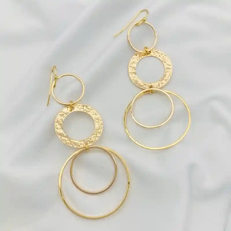 Aretes Argollas Doradas Largos