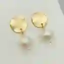 Aretes Clásicos Dorados Con Perlas
