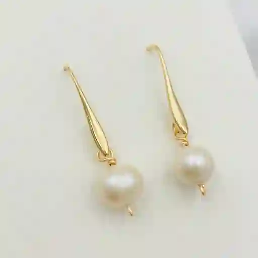 Aretes Dorados Con Perlas