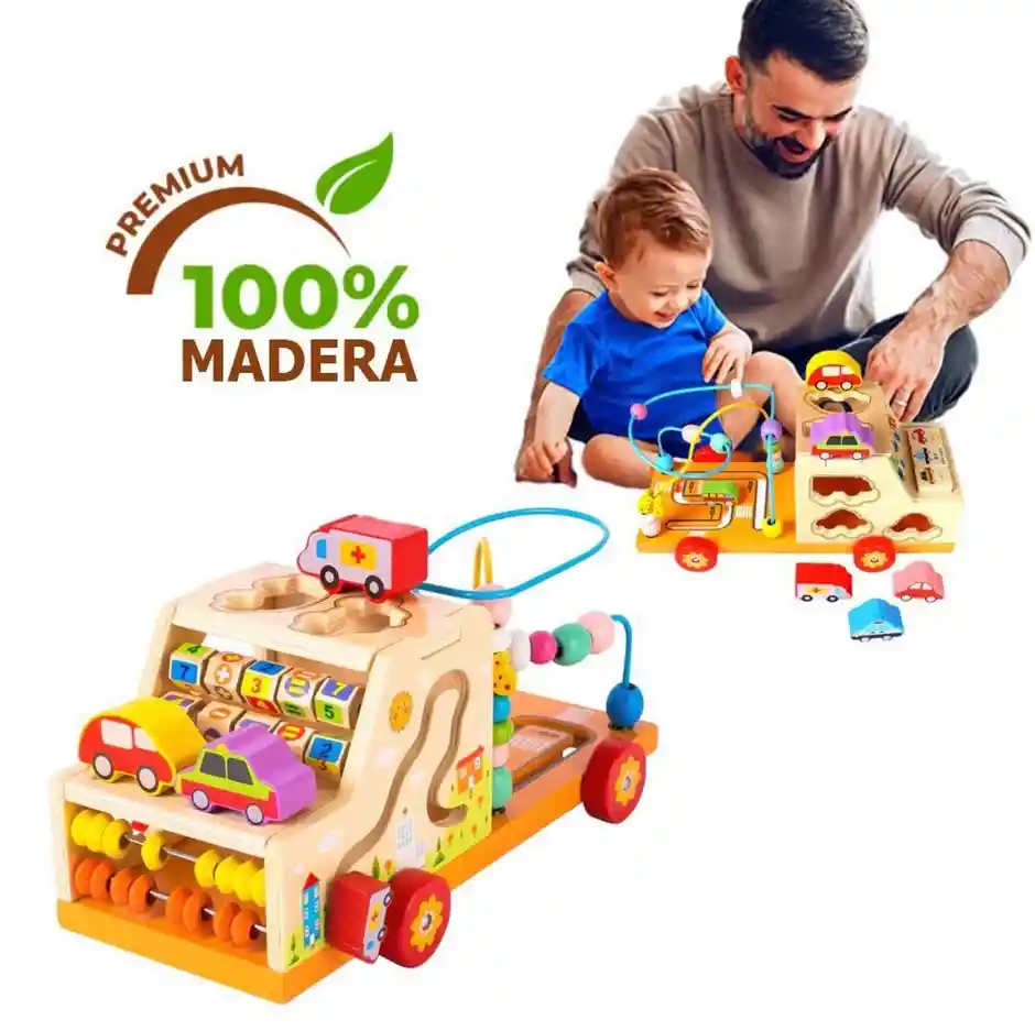 Juguete En Madera Didáctico - Grua Multifunción Laberinto