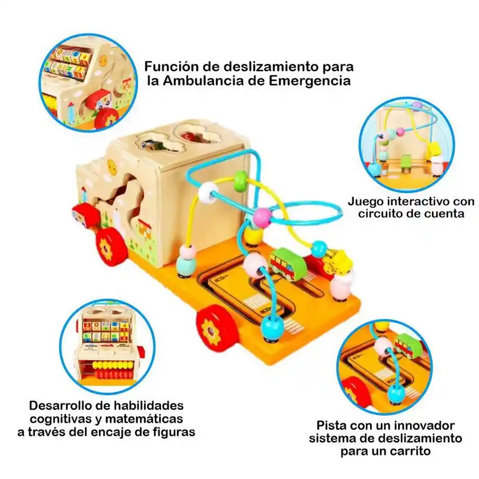 Juguete En Madera Didáctico - Grua Multifunción Laberinto