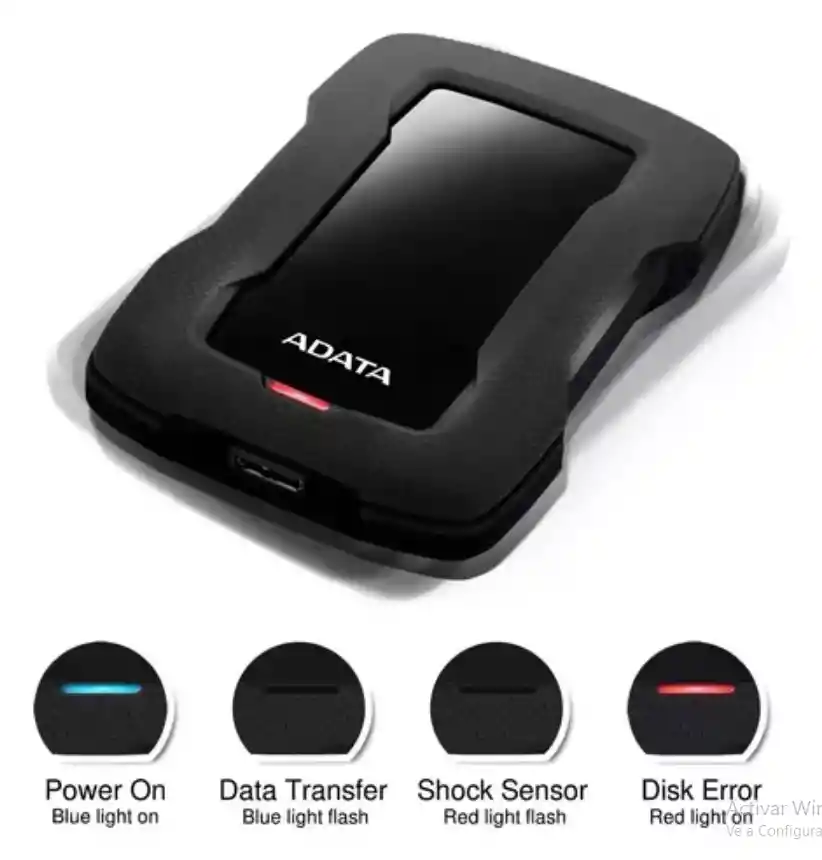 Adata Ahd330-1tu31-cbk Disco Usb 3.0 Externo 1tb Antigolpes Hd330