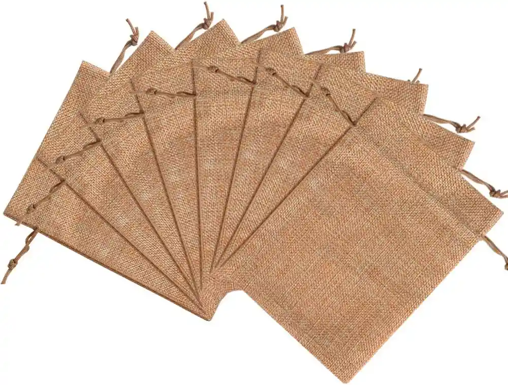 Bolsas De Regalo Yute Empaques X10 Costales 13x18cm