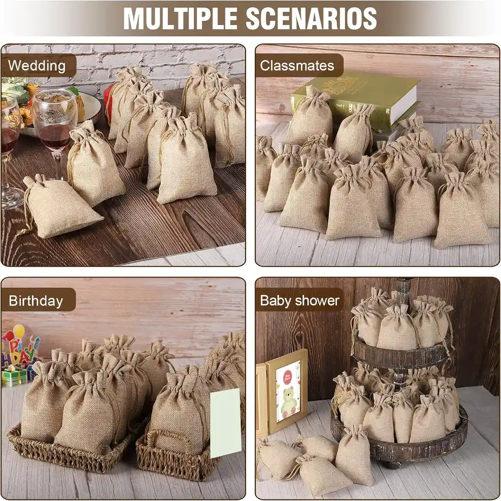Bolsas De Regalo Yute Empaques X10 Costales 13x18cm