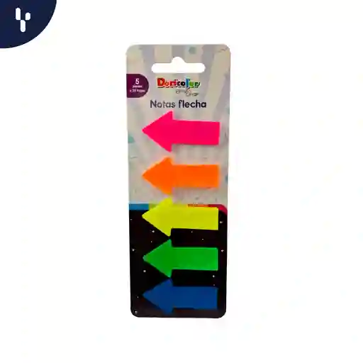 Banderitas Doricolor Notas Flechas Colores Neón X250 Hojas