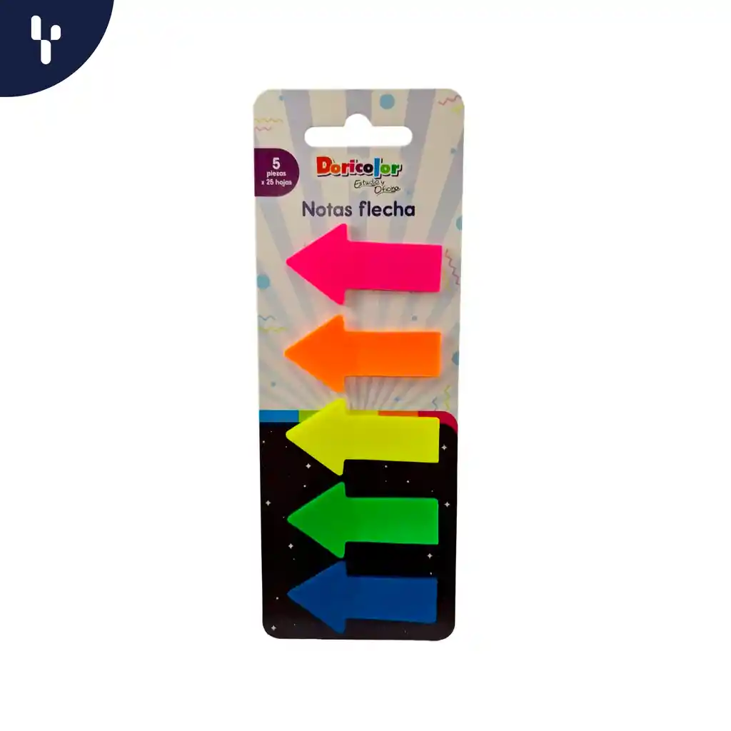 Banderitas Doricolor Notas Flechas Colores Neón X250 Hojas