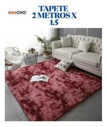 Tapete Alfombra Antideslizante Peluda 1.5 X 2 Metros Decorativo Reds Mix Colors Innovo