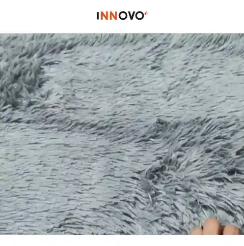 Tapete Alfombra Antideslizante Peluda 1.5 X 2 Metros Decoración Gris Unicolors Innovo
