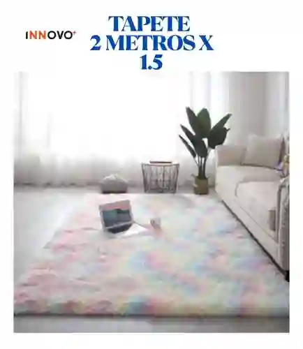 Tapete Alfombra Antideslizante Peluda 1.5 X 2 Metros Decoración Mix Rosa Arco Iris