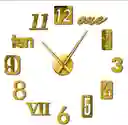 Reloj De Pared 90x90 Cm Con Números Y Letras 3d Silencioso