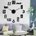 Reloj De Pared 90x90 Cm Con Números Y Letras 3d Silencioso