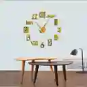 Reloj De Pared 90x90 Cm Con Números Y Letras 3d Silencioso