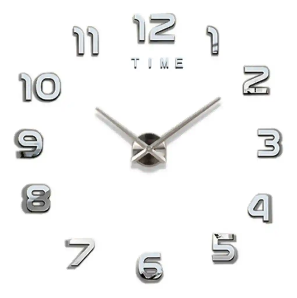 Reloj De Pared 90x90 Cm Con Números 3d Silencioso