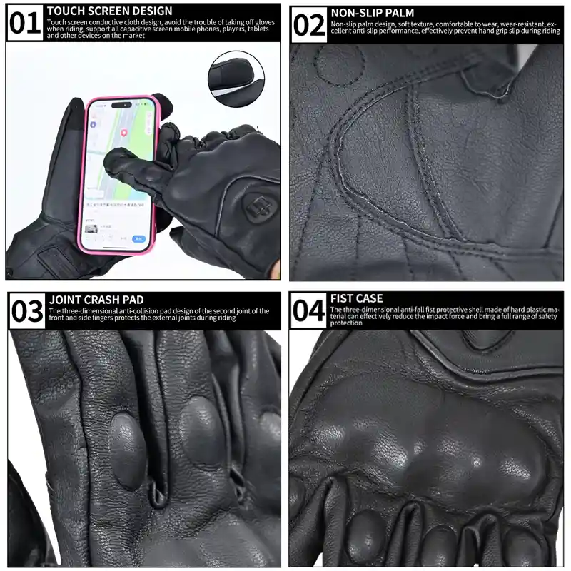 Guantes Icon Pursuit Cuero Pu Moto Proteccion Clasicos Disponible 1 De Cada Uno Talla S, M, L, Xl Y Xxl