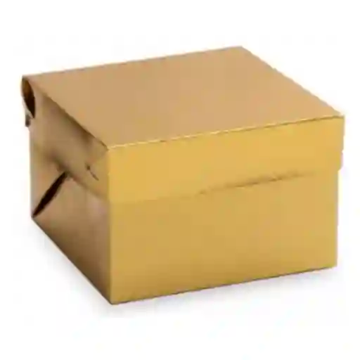 Caja Regalo Tapa Y Base Dorada 15 X 15 Cms