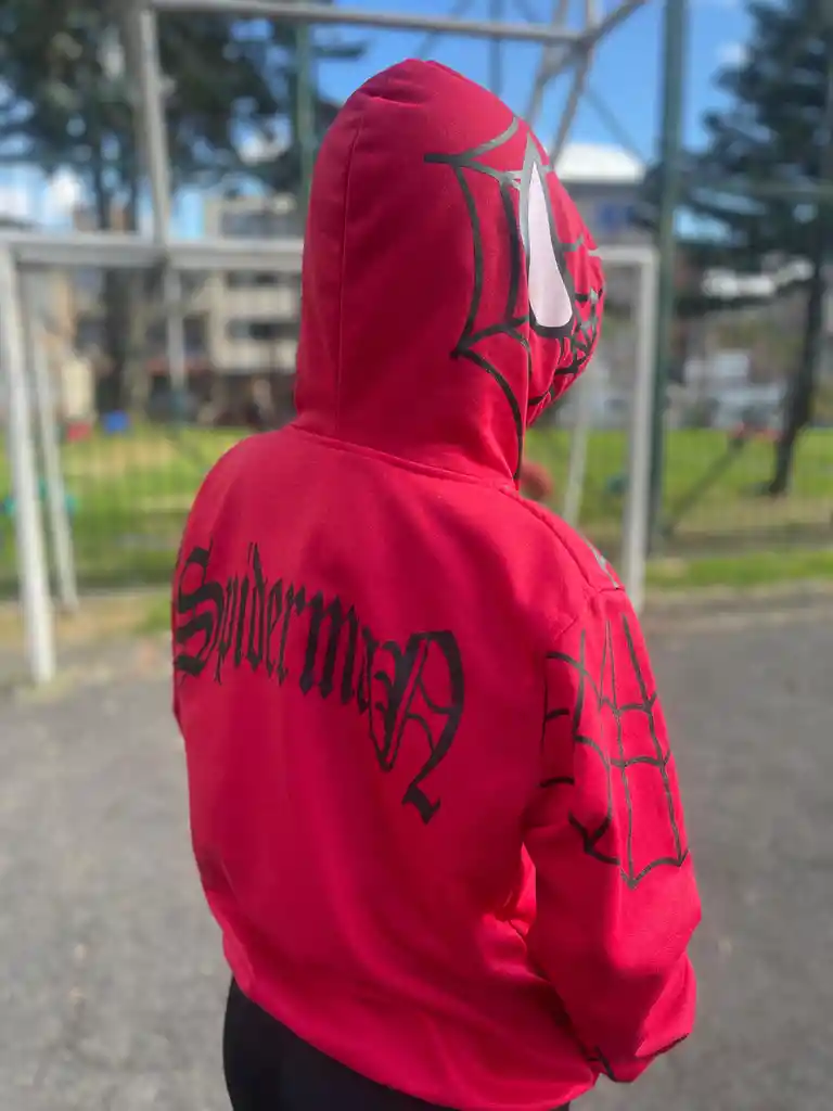 Buzo Spiderman Rojo Talla L Unisex